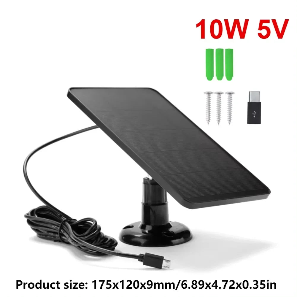 Waterproof Solar Panel Charger with 360° Adjustable Mount – Compatible with EufyCam 3/3C/2/2C/2 Pro