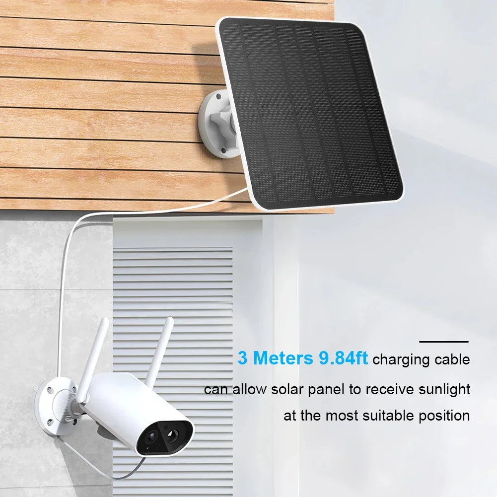 Waterproof Solar Panel Charger with 360° Adjustable Mount – Compatible with EufyCam 3/3C/2/2C/2 Pro