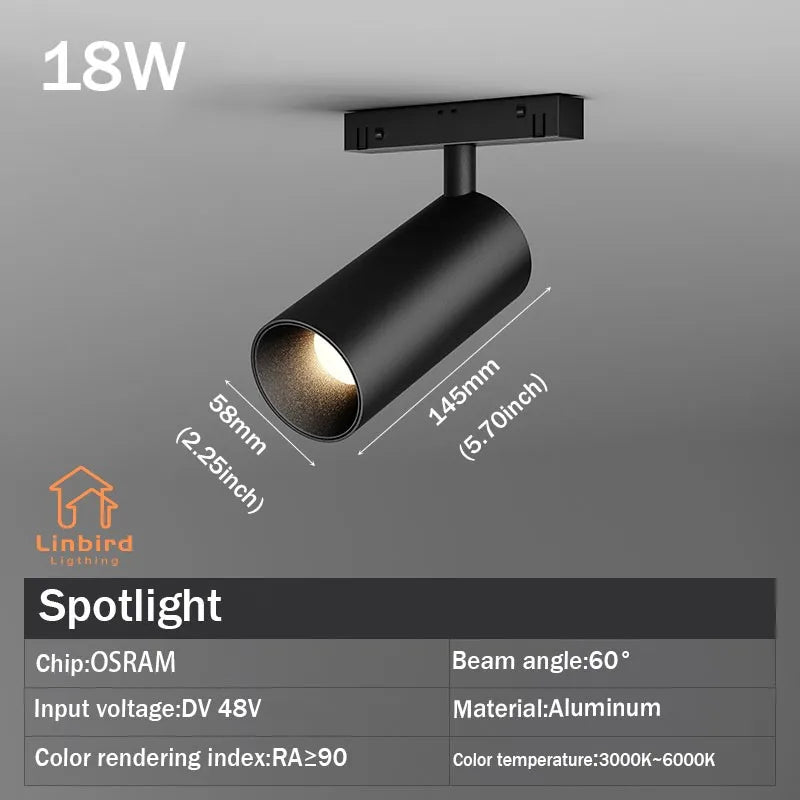 Smart Magnetic Track Rail Lighting System – Modern Flexible LED Spotlights, DC48V Ceiling Light for Indoor & Smart Home Use