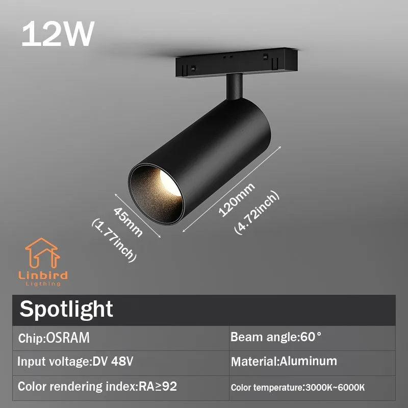Smart Magnetic Track Rail Lighting System – Modern Flexible LED Spotlights, DC48V Ceiling Light for Indoor & Smart Home Use