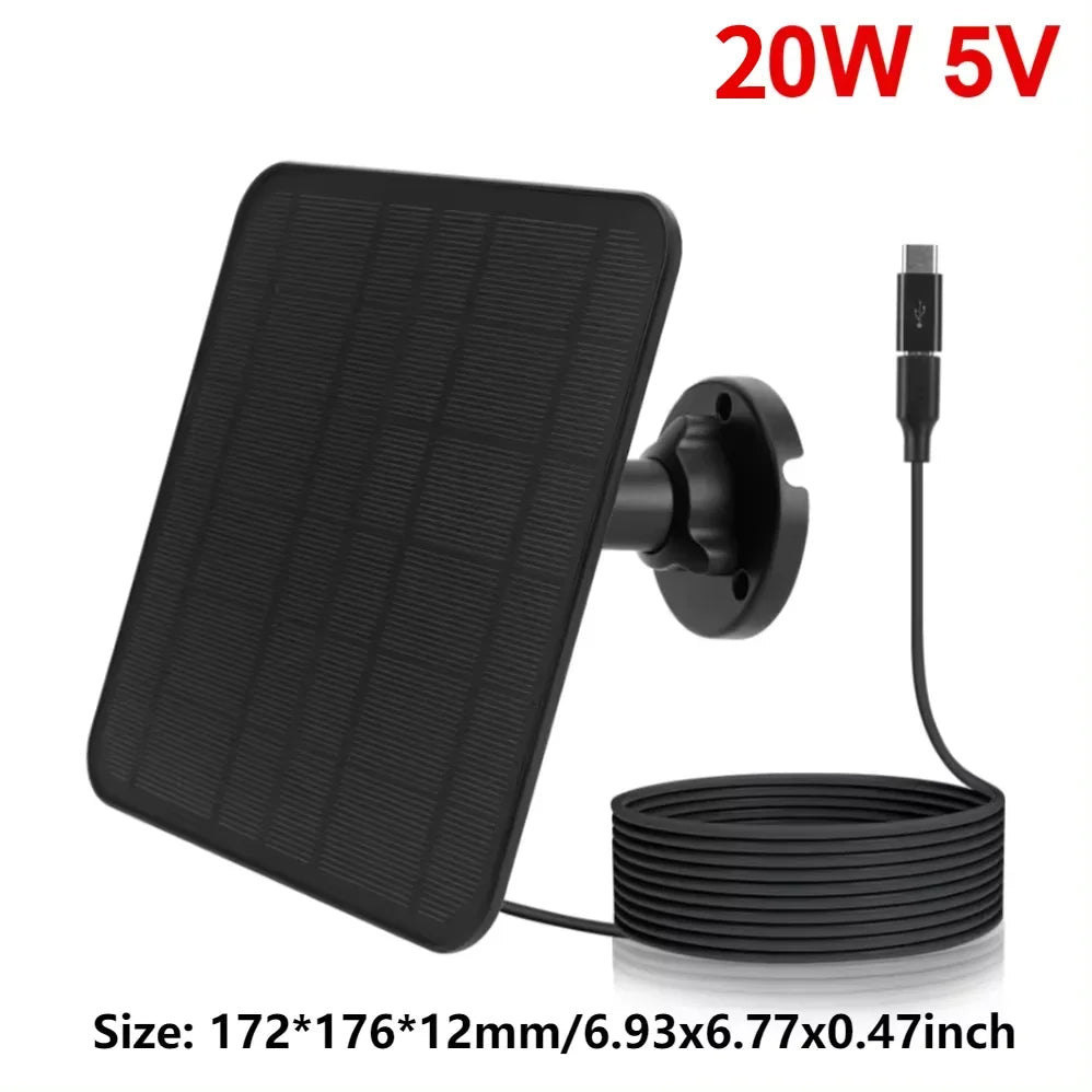 Waterproof Solar Panel Charger with 360° Adjustable Mount – Compatible with EufyCam 3/3C/2/2C/2 Pro