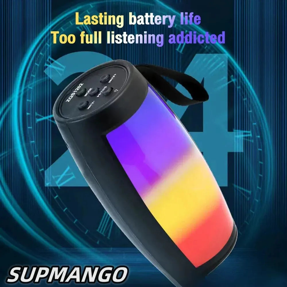 S12 Portable Bluetooth Speaker with Powerful Bass, LED Lights, Subwoofer & MP3 Player – Ideal for Car, Home, and Outdoor Use