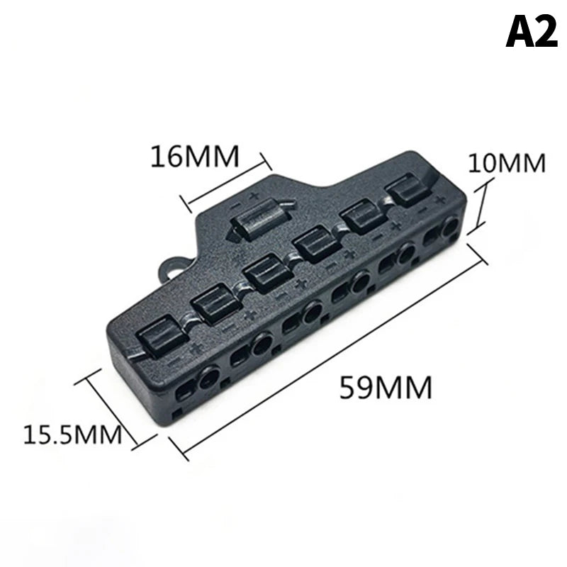 1pc Model Train Lighting Distribution Hub – 3/6-Port Power Splitter for SMD LED Miniature DC Lighting Systems