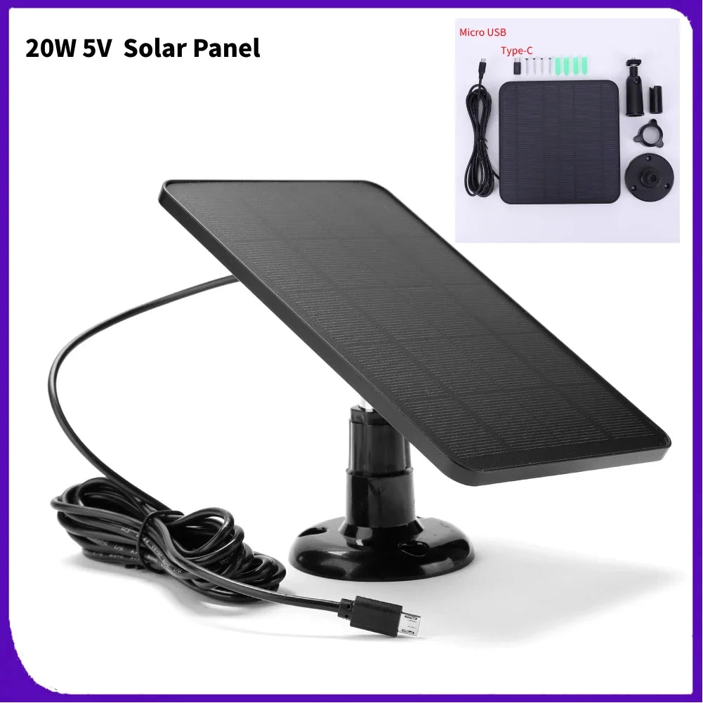 Waterproof Solar Panel Charger with 360° Adjustable Mount – Compatible with EufyCam 3/3C/2/2C/2 Pro
