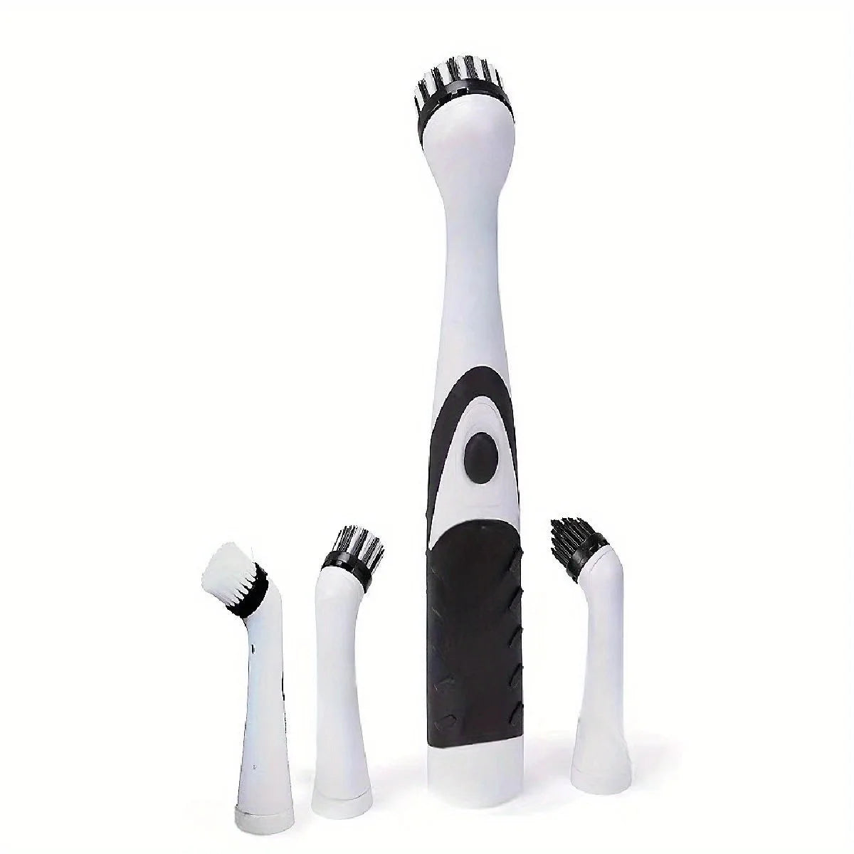 Electric Sonic Cleaning Brush with 4 Replaceable Heads – Multi-Purpose Scrubber for Home Cleaning