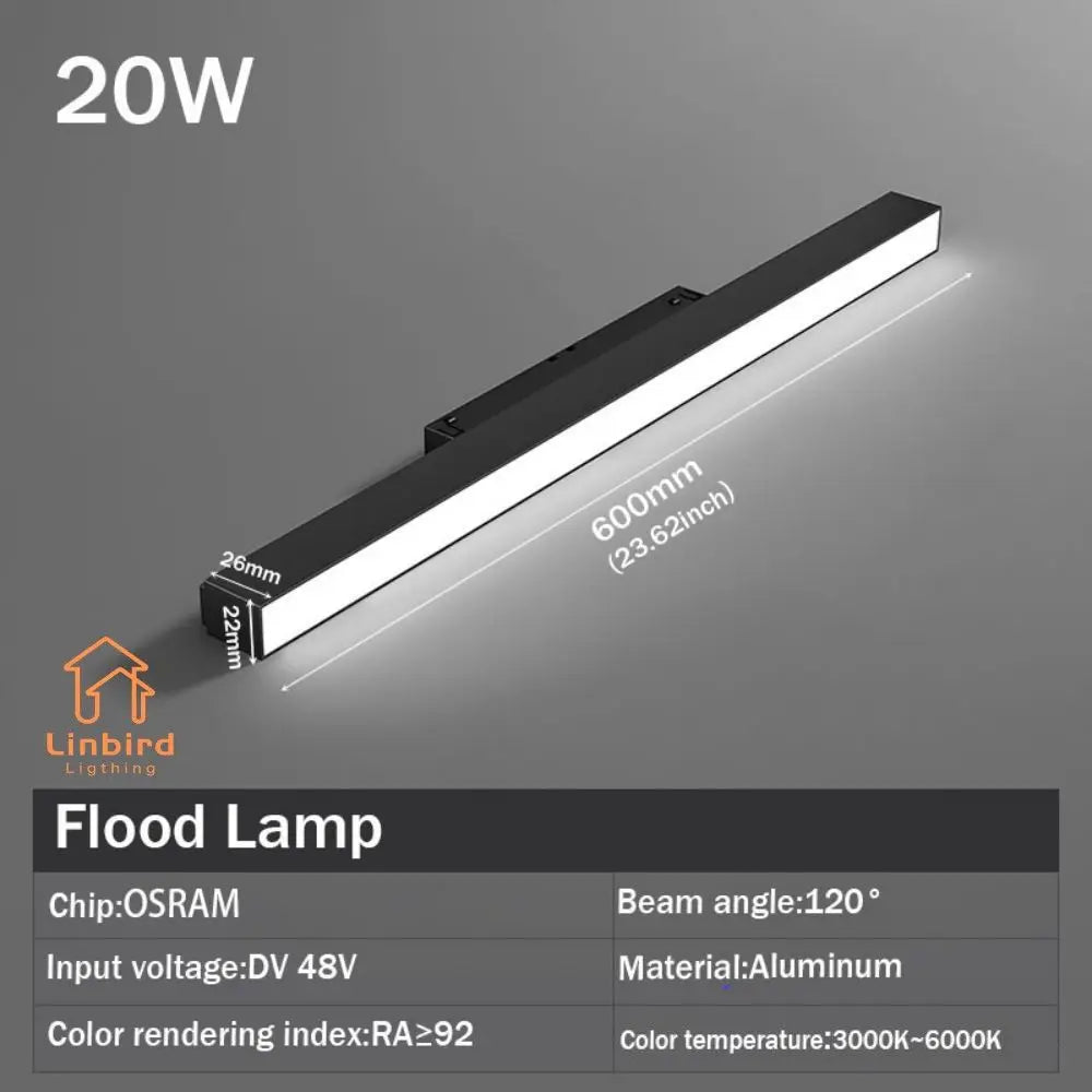 Smart Magnetic Track Rail Lighting System – Modern Flexible LED Spotlights, DC48V Ceiling Light for Indoor & Smart Home Use