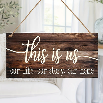 Rustic Wooden “This Is Us” Family Quote Wall Sign
