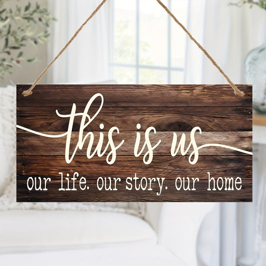 Rustic Wooden “This Is Us” Family Quote Wall Sign