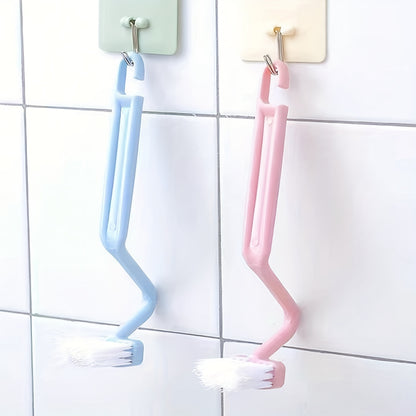 V Shaped Toilet Brush with Holder Flexible Bathroom Cleaning Tool