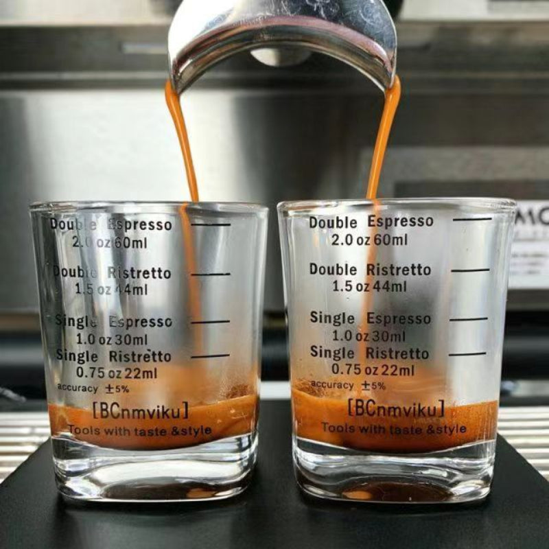 Espresso Shot Glasses Set of 2 Thick Square Measuring Cups