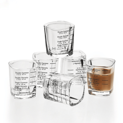 Espresso Shot Glasses Set of 2 Thick Square Measuring Cups