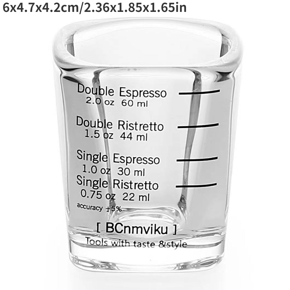 Espresso Shot Glasses Set of 2 Thick Square Measuring Cups