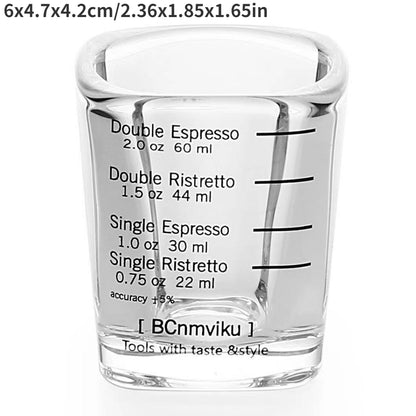 Espresso Shot Glasses Set of 2 Thick Square Measuring Cups