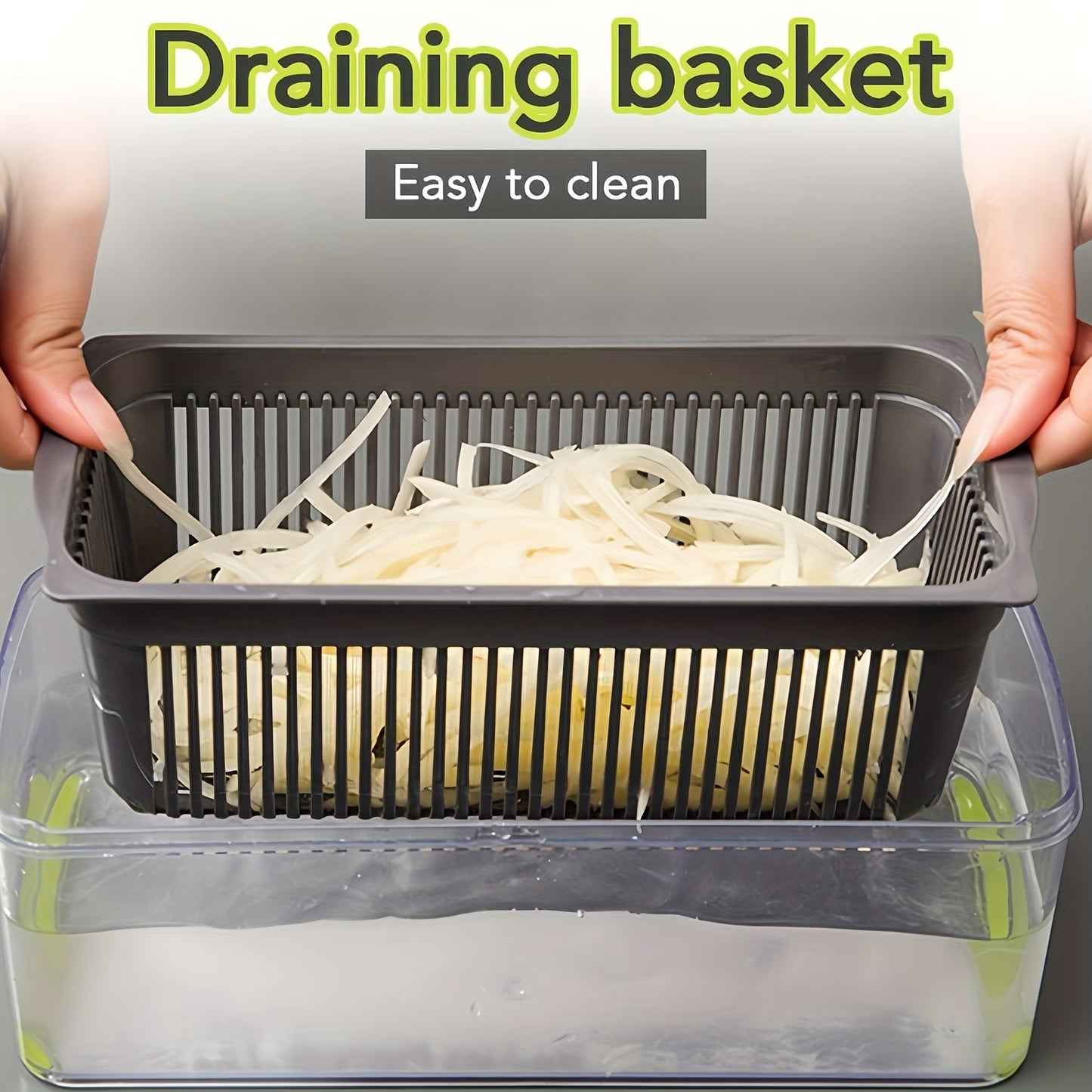 Multifunction Manual Vegetable Chopper and Slicer with Container