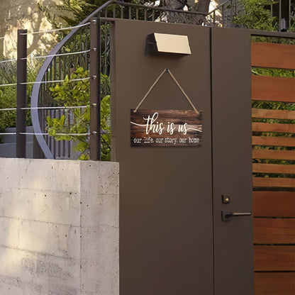 Rustic Wooden “This Is Us” Family Quote Wall Sign