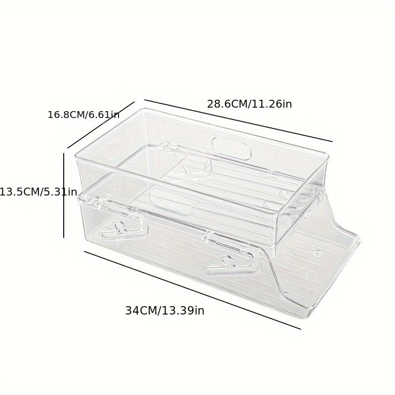Double Layer Can Organizer Automatic Roll Down Storage Holder