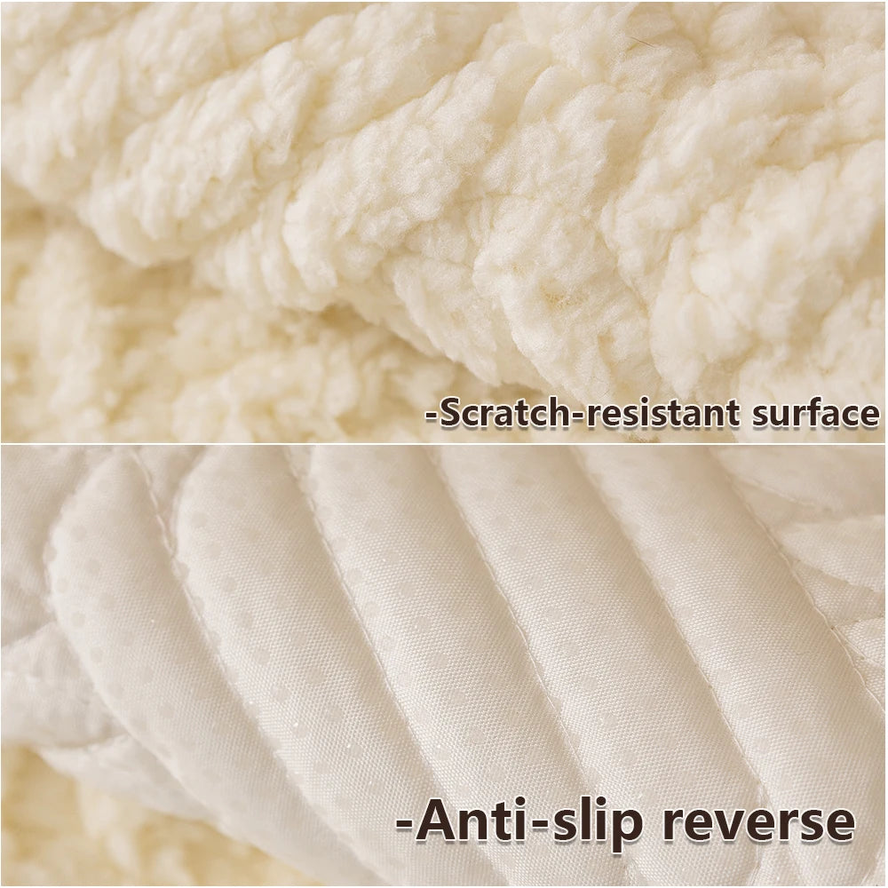 Nordic Minimalist Jacquard Sofa Cover. Soft Warm Polyester Winter Edition