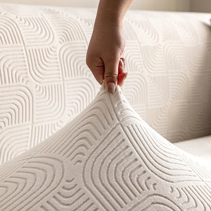 Bohemian Solid Color Geometric Pattern Elastic Sofa Slipcover Customizable Factory Wholesale Pet-Friendly Protector for Living