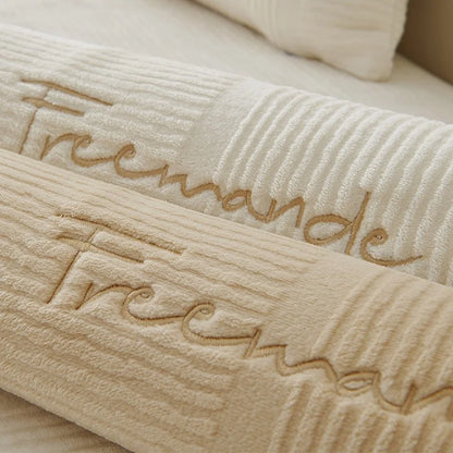 Embroidered Anti Slip Sofa Cover All Season Soft Comfort Fit