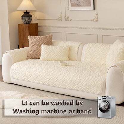 Nordic Minimalist Jacquard Sofa Cover. Soft Warm Polyester Winter Edition
