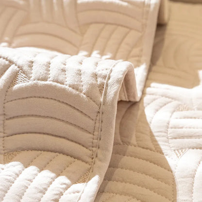All Season Brushed Sofa Cover. Soft Striped Anti Slip Design