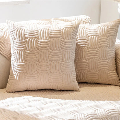 All Season Brushed Sofa Cover. Soft Striped Anti Slip Design