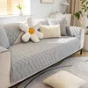All Season Brushed Sofa Cover. Soft Striped Anti Slip Design