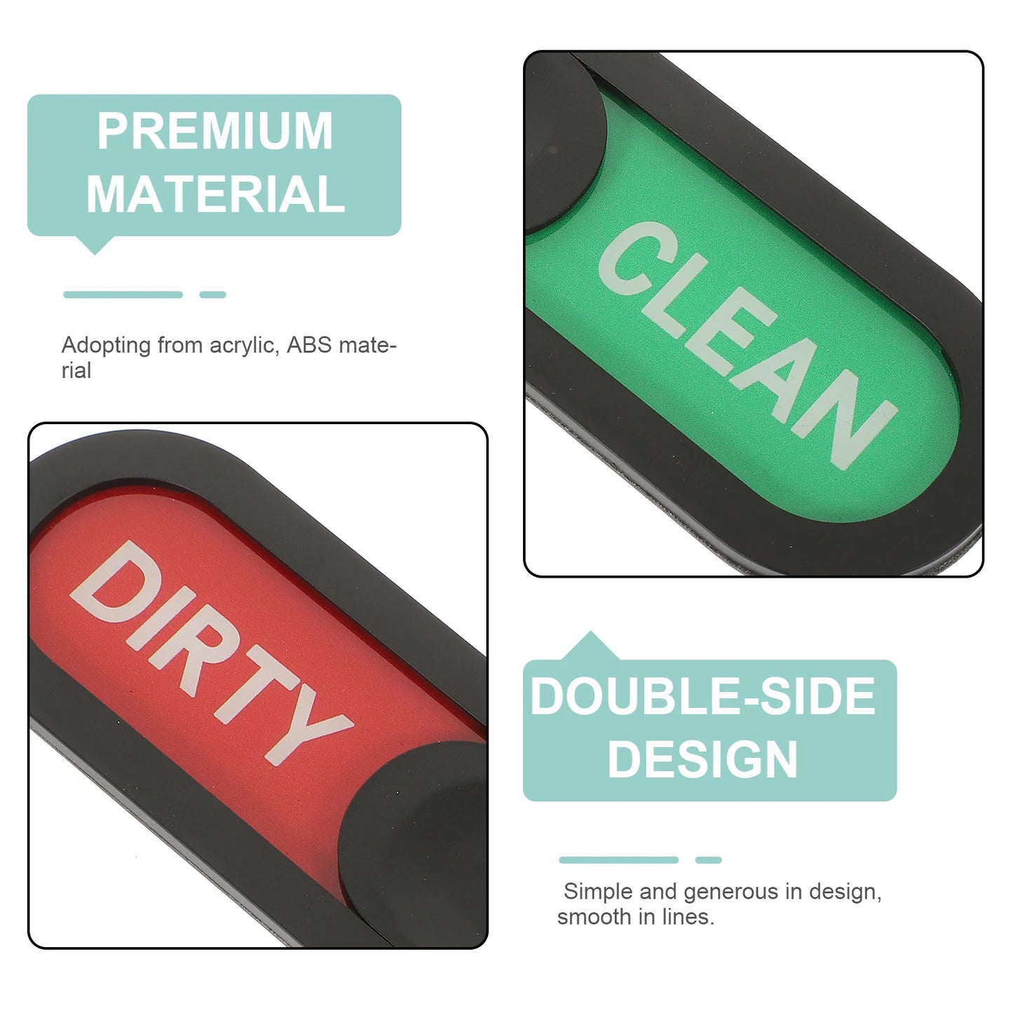 Magnetic Clean Dirty Dishwasher Sign. Non Scratch Sliding Indicator