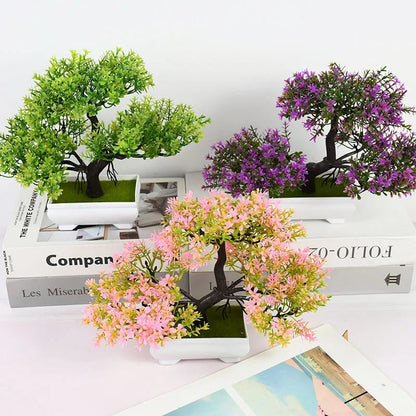 Mini Artificial Bonsai Tree – Elegant Potted Decor for Home