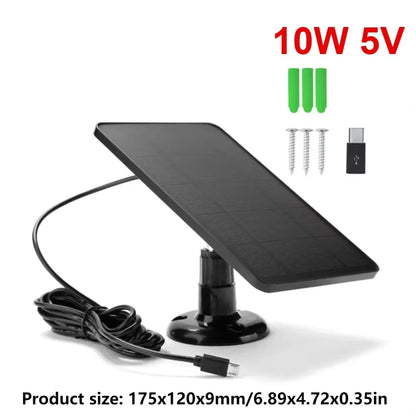 Waterproof Solar Panel Charger with 360° Adjustable Mount – Compatible with EufyCam 3/3C/2/2C/2 Pro