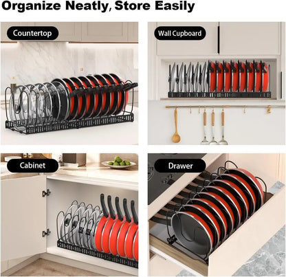 Adjustable Pot & Pan Organizer Rack