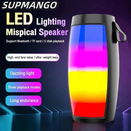 S12 Portable Bluetooth Speaker with Powerful Bass, LED Lights, Subwoofer & MP3 Player – Ideal for Car, Home, and Outdoor Use