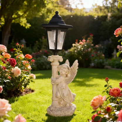 Solar Angel Hexagonal Lantern Statue
