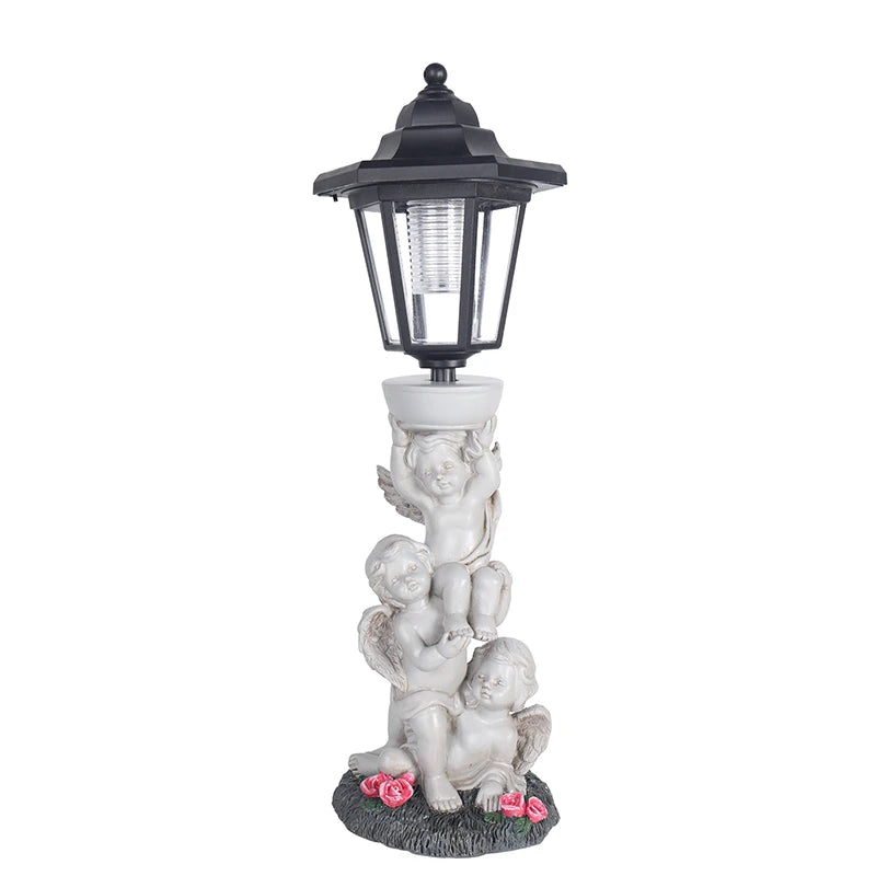 Solar Angel Hexagonal Lantern Statue