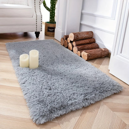 VIKAMA Nordic Plush Bedside Rug - Soft Living Room Floor Mat