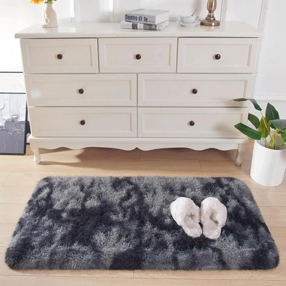 VIKAMA Modern Shaggy Runner Rug Soft Bedside Rug for Bedroom Living Room Sofa Runner Hallway Mat Home Decor
