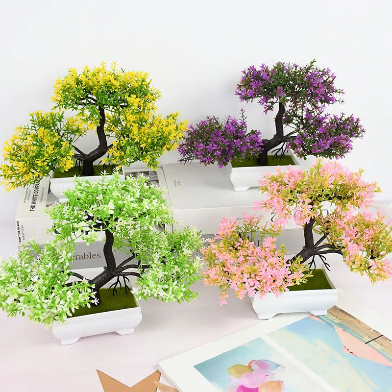 Mini Artificial Bonsai Tree – Elegant Potted Decor for Home