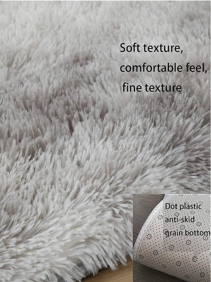 VIKAMA Nordic Plush Bedside Rug - Soft Living Room Floor Mat