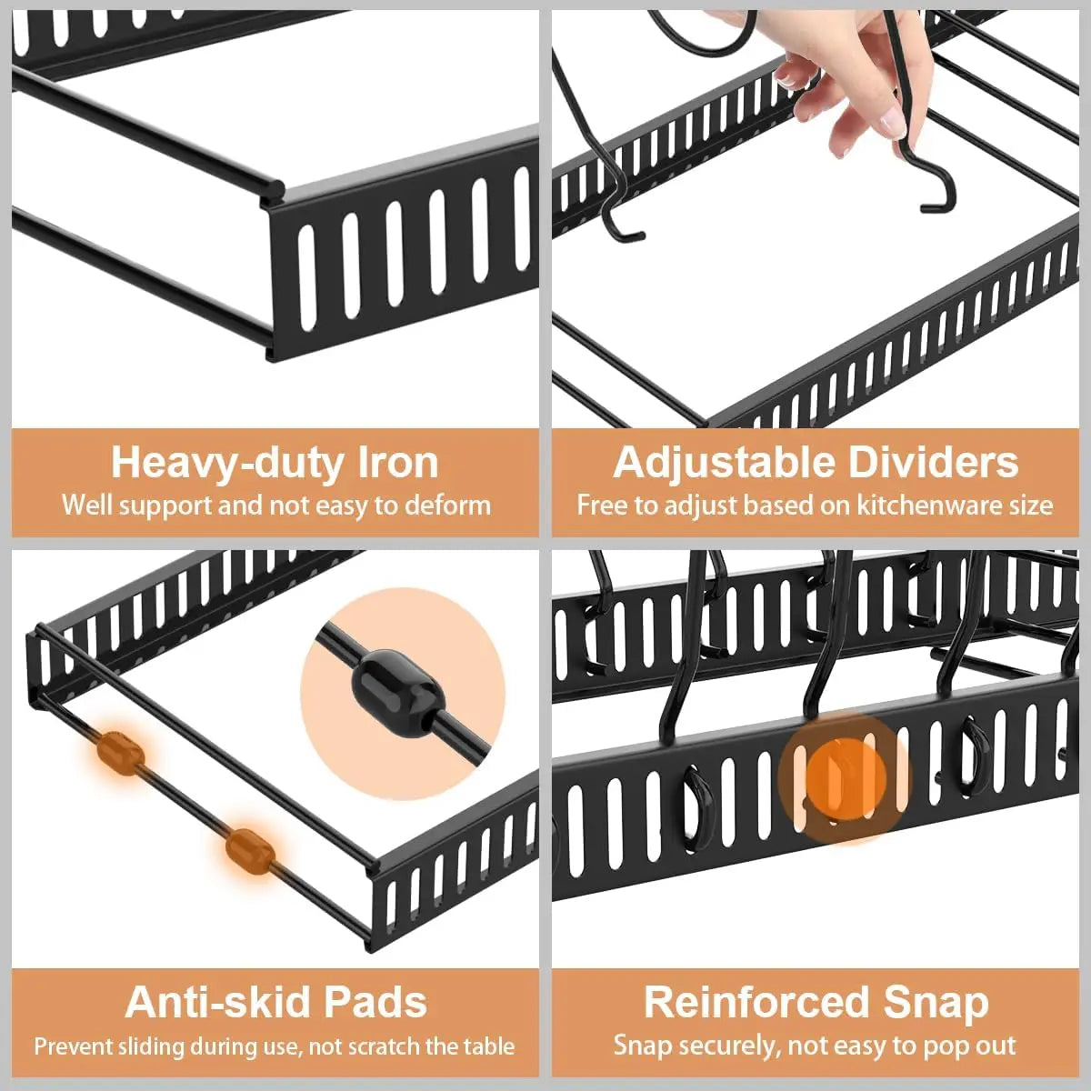 Adjustable Pot & Pan Organizer Rack