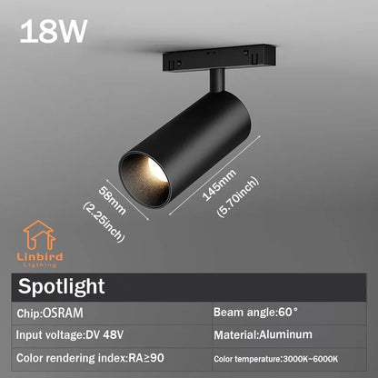 Smart Magnetic Track Rail Lighting System – Modern Flexible LED Spotlights, DC48V Ceiling Light for Indoor & Smart Home Use