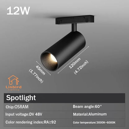 Smart Magnetic Track Rail Lighting System – Modern Flexible LED Spotlights, DC48V Ceiling Light for Indoor & Smart Home Use