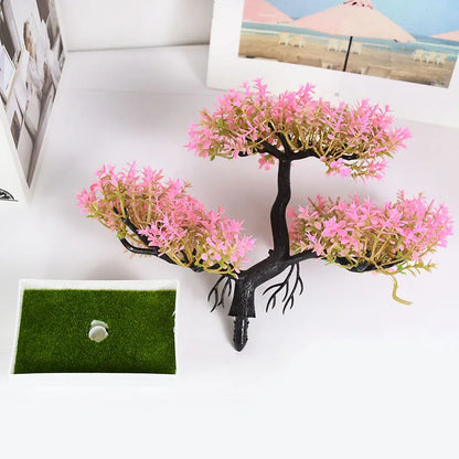 Mini Artificial Bonsai Tree – Elegant Potted Decor for Home