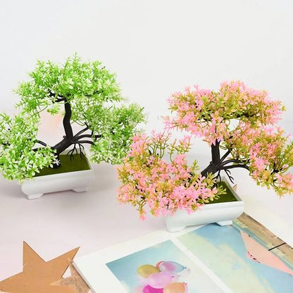 Mini Artificial Bonsai Tree – Elegant Potted Decor for Home