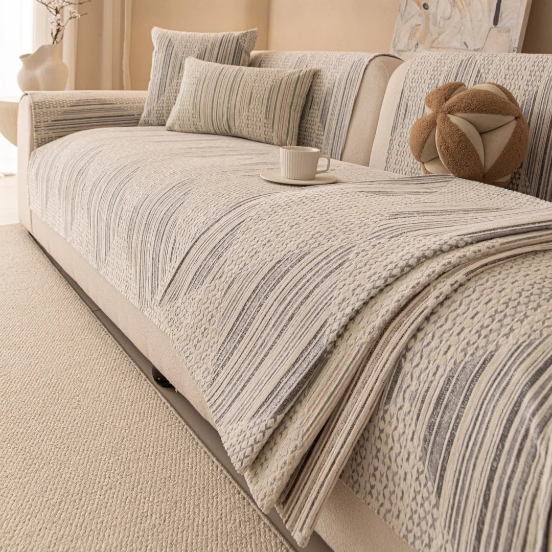 Everyday Chenille Striped Sofa Mat