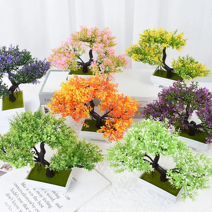 Mini Artificial Bonsai Tree – Elegant Potted Decor for Home