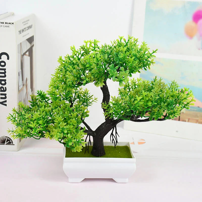 Mini Artificial Bonsai Tree – Elegant Potted Decor for Home