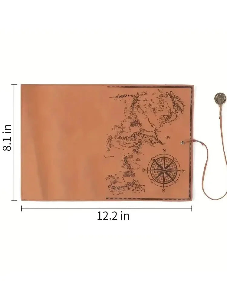 Retro Treasure Map Roll-Up Pencil Case