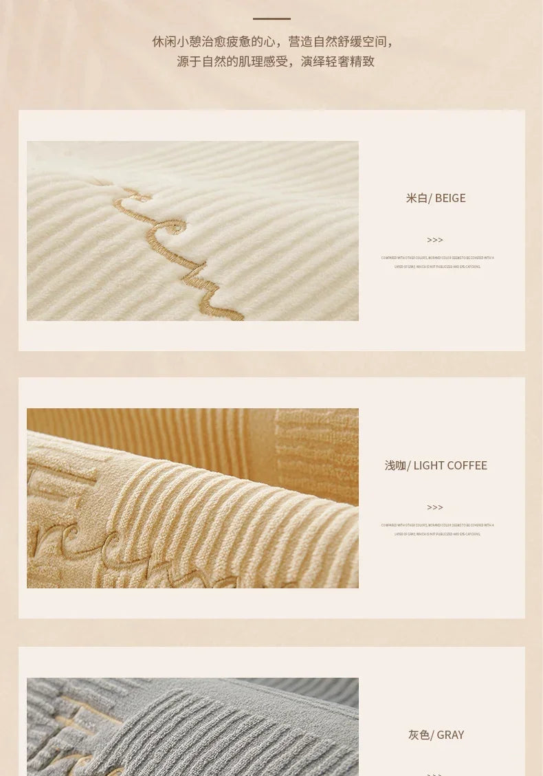 Nordic Solid Sofa Cover. Thick Anti Slip All Season Comfort