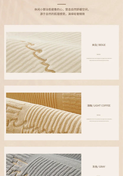 Nordic Solid Sofa Cover. Thick Anti Slip All Season Comfort