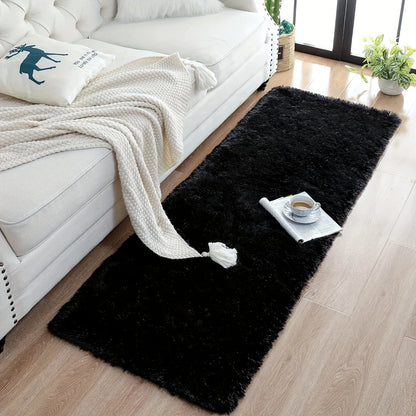 VIKAMA Nordic Plush Bedside Rug - Soft Living Room Floor Mat